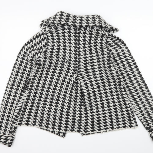 Kenar Womens Brown Houndstooth Knit Cardigan Jumper Size S