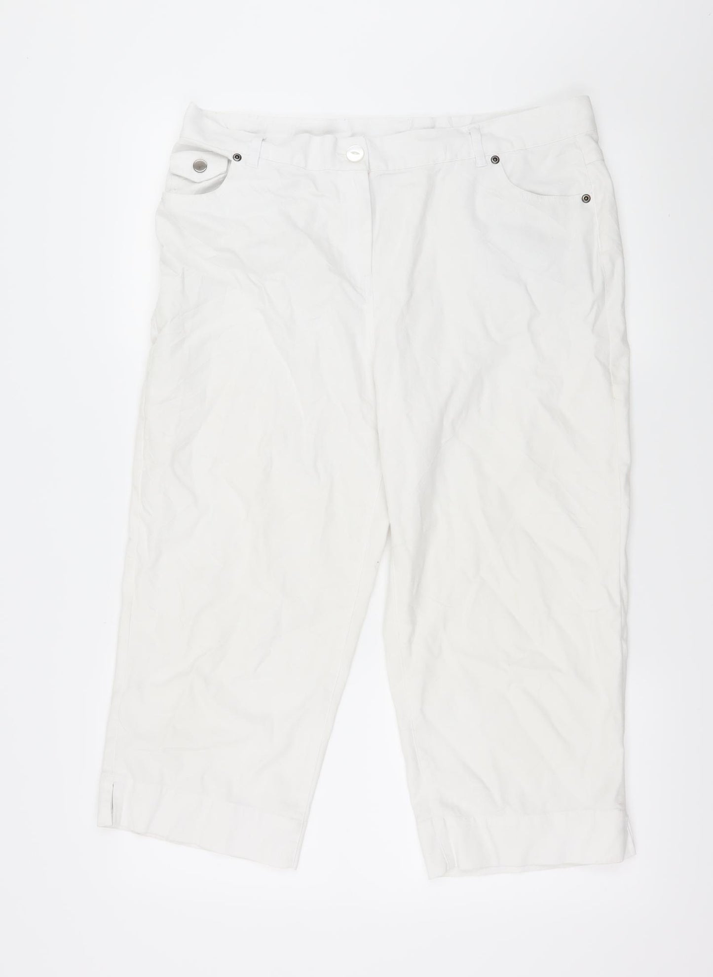 Epilogue Womens White   Cropped Trousers Size 16 L21 in