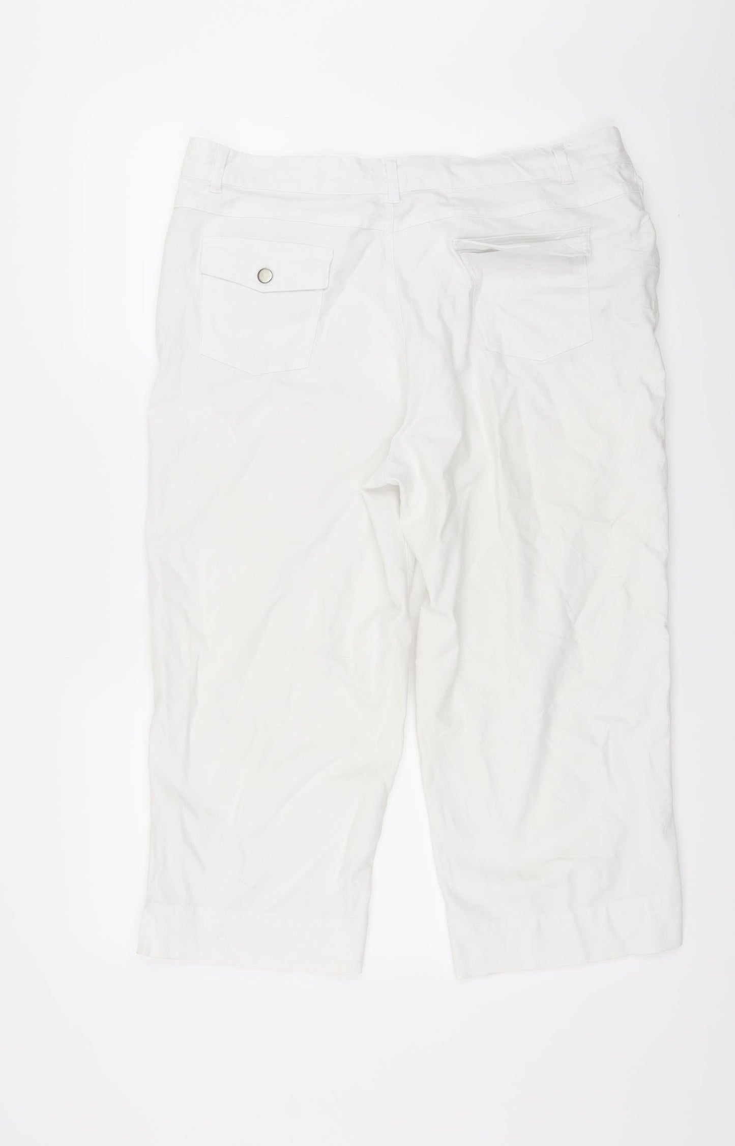 Epilogue Womens White   Cropped Trousers Size 16 L21 in