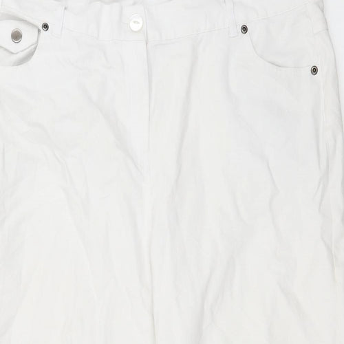 Epilogue Womens White   Cropped Trousers Size 16 L21 in