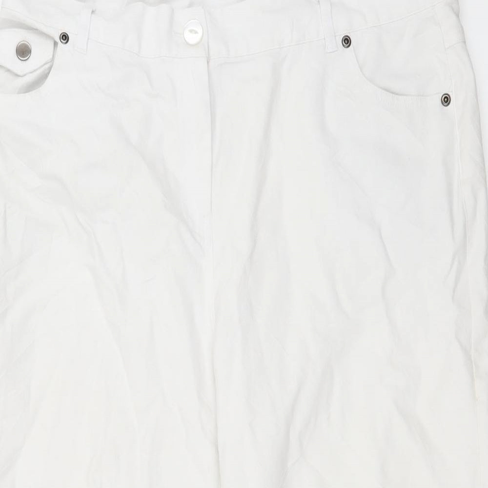 Epilogue Womens White   Cropped Trousers Size 16 L21 in