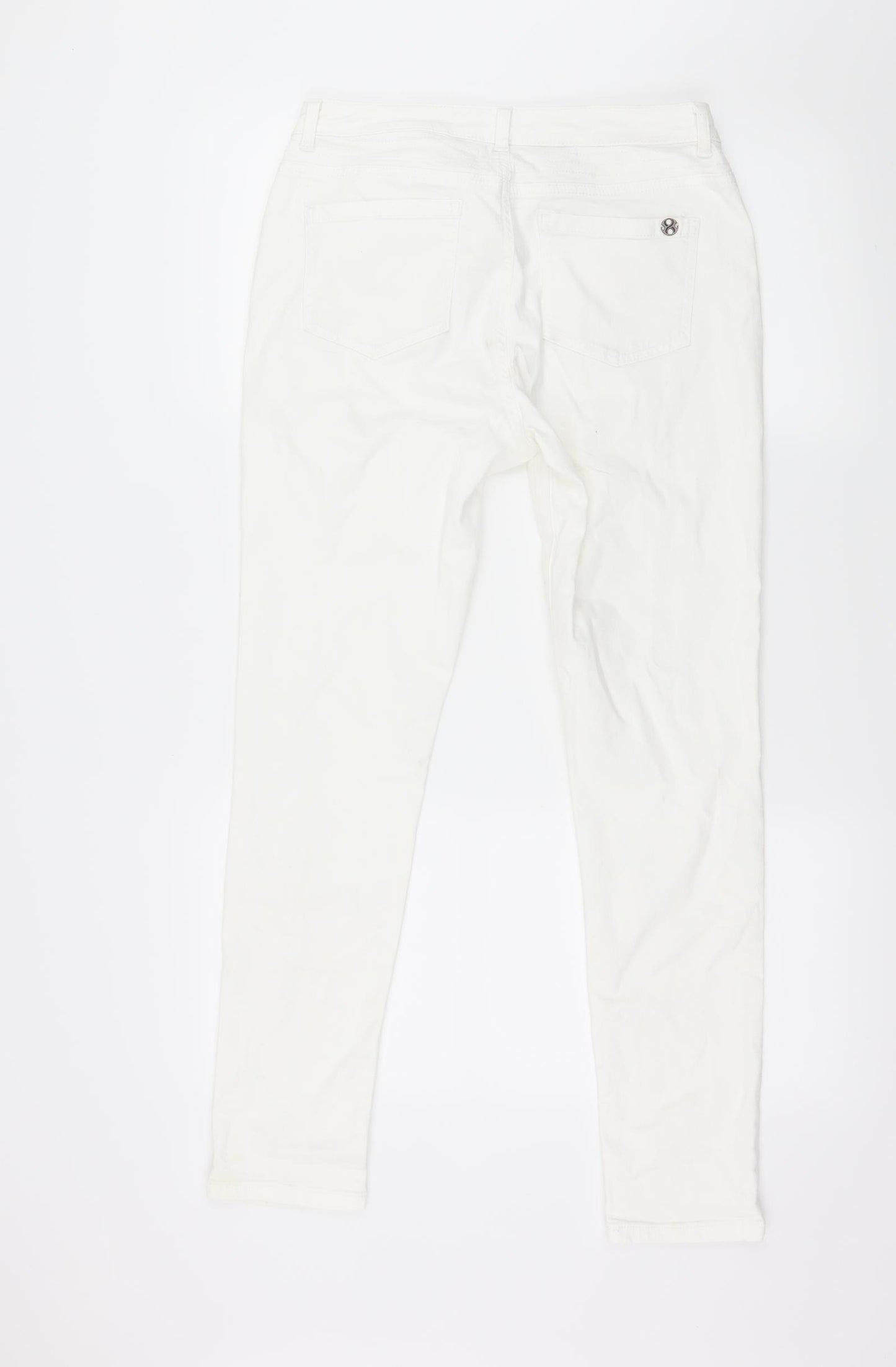 Phase Eight Womens White  Denim Skinny Jeans Size 12 L28 in