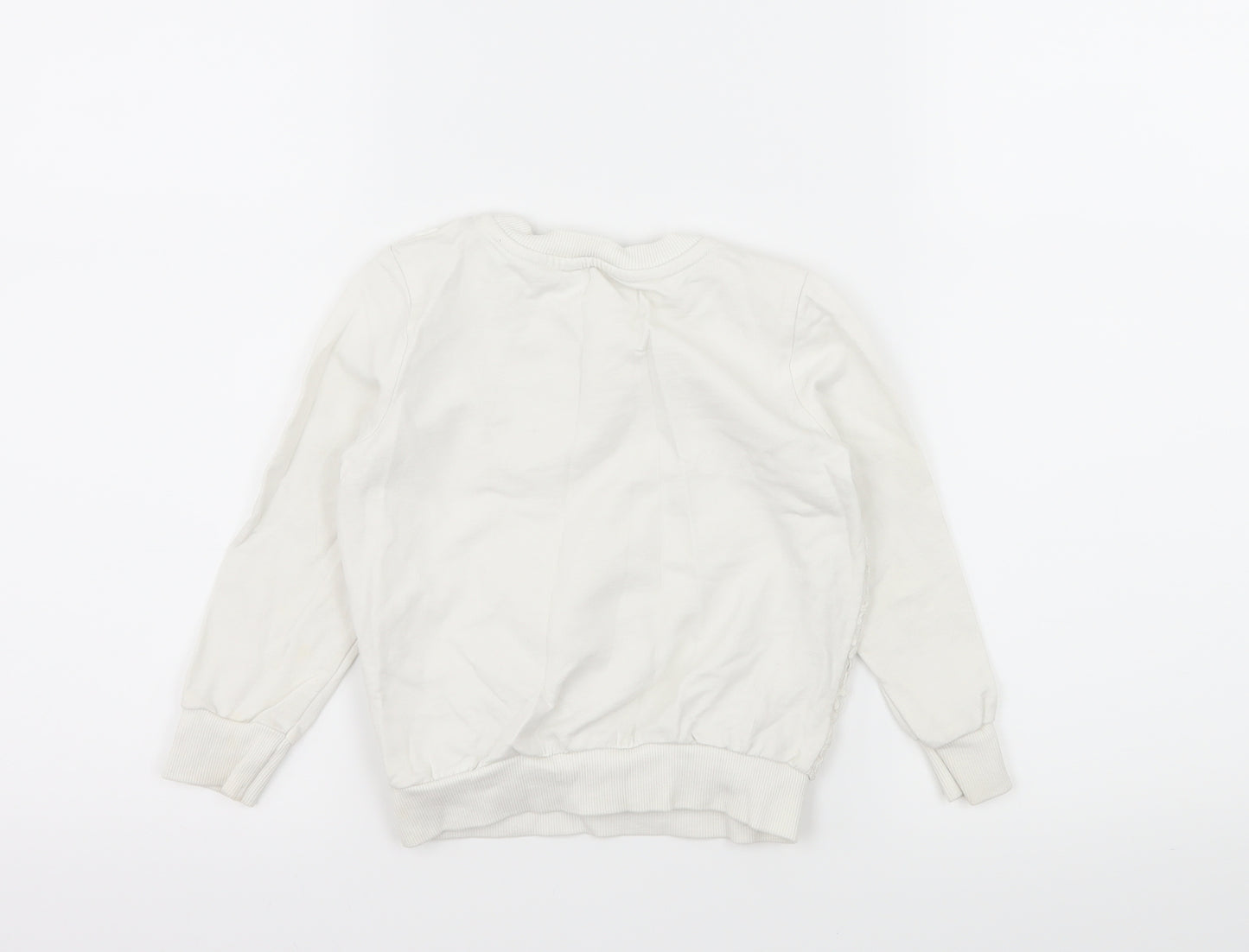 George Girls White Floral Lace Pullover Sweatshirt Size 3-4 Years  - Lace front