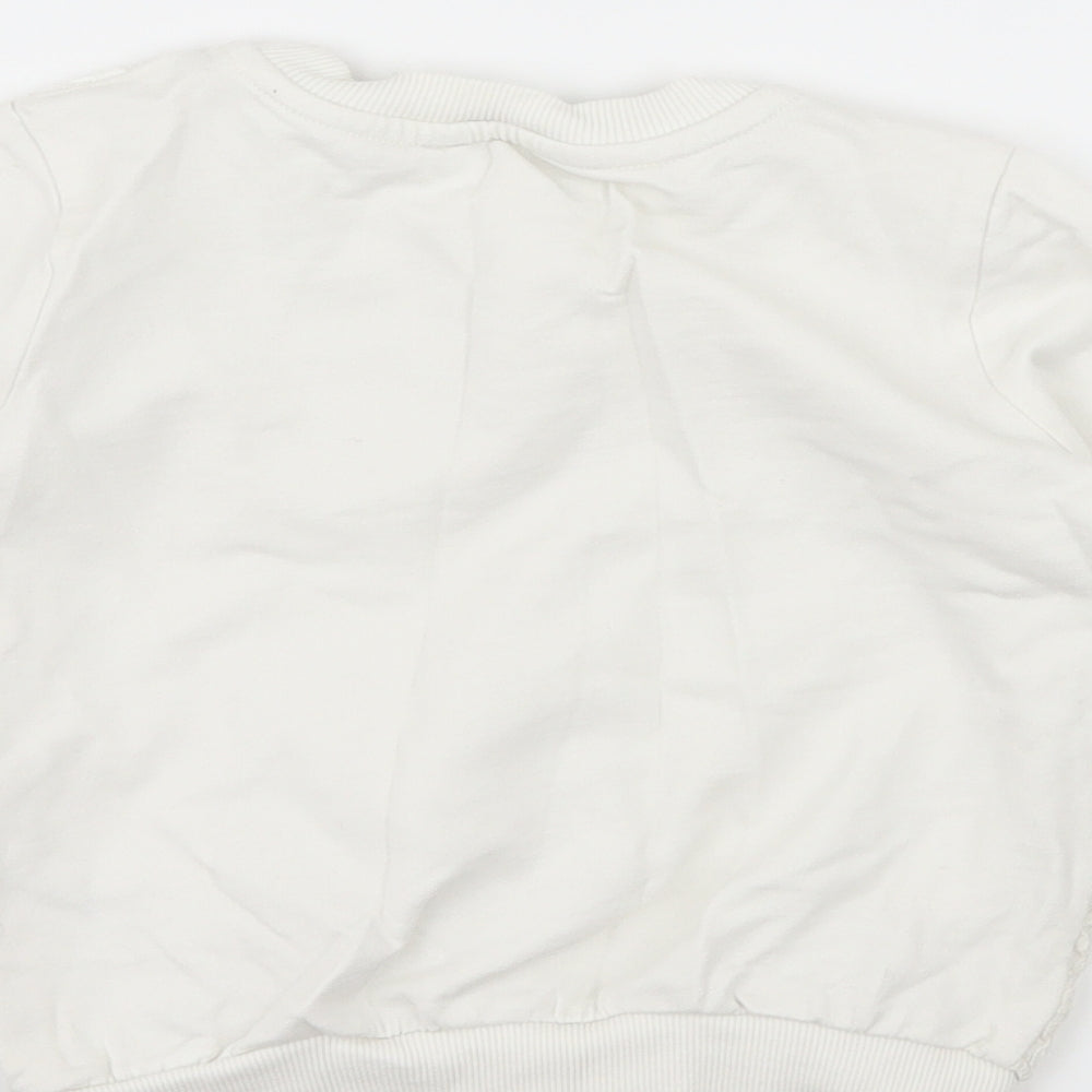George Girls White Floral Lace Pullover Sweatshirt Size 3-4 Years  - Lace front