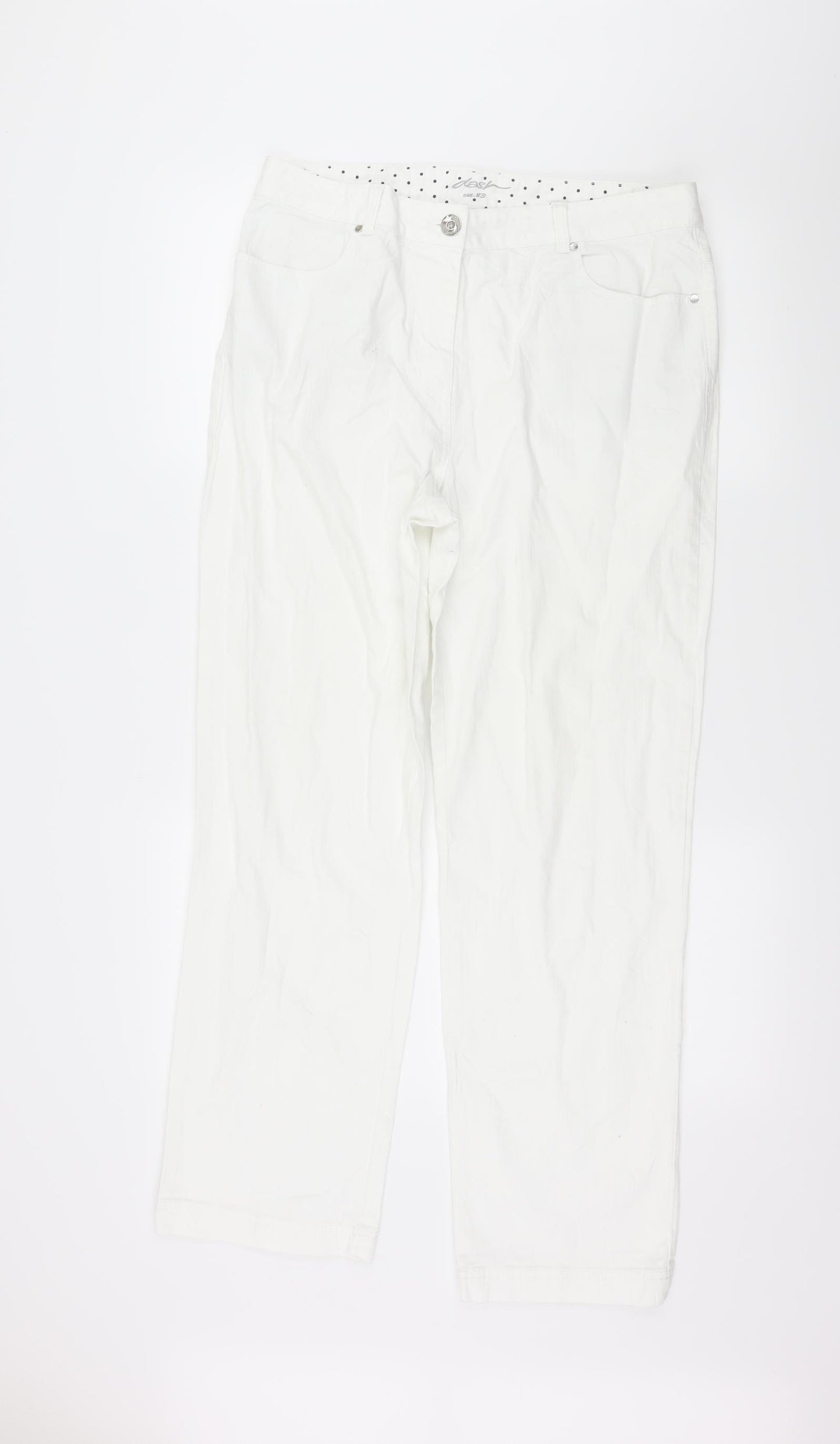 DASH Womens White  Denim Straight Jeans Size 14 L29 in