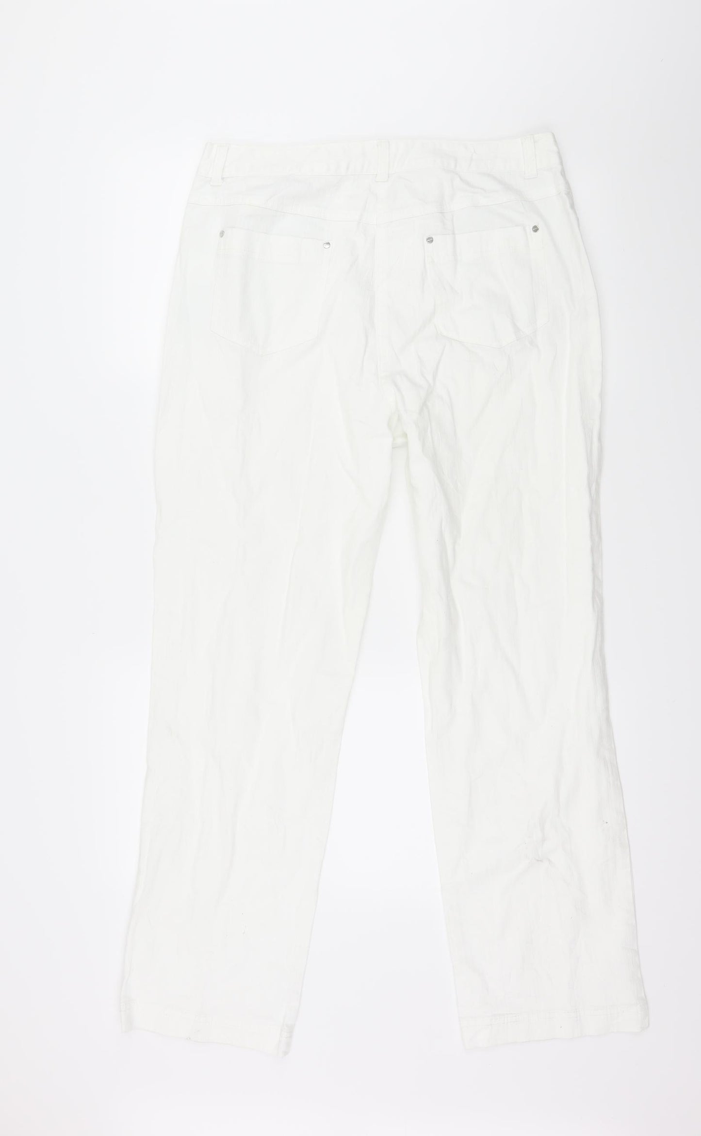 DASH Womens White  Denim Straight Jeans Size 14 L29 in