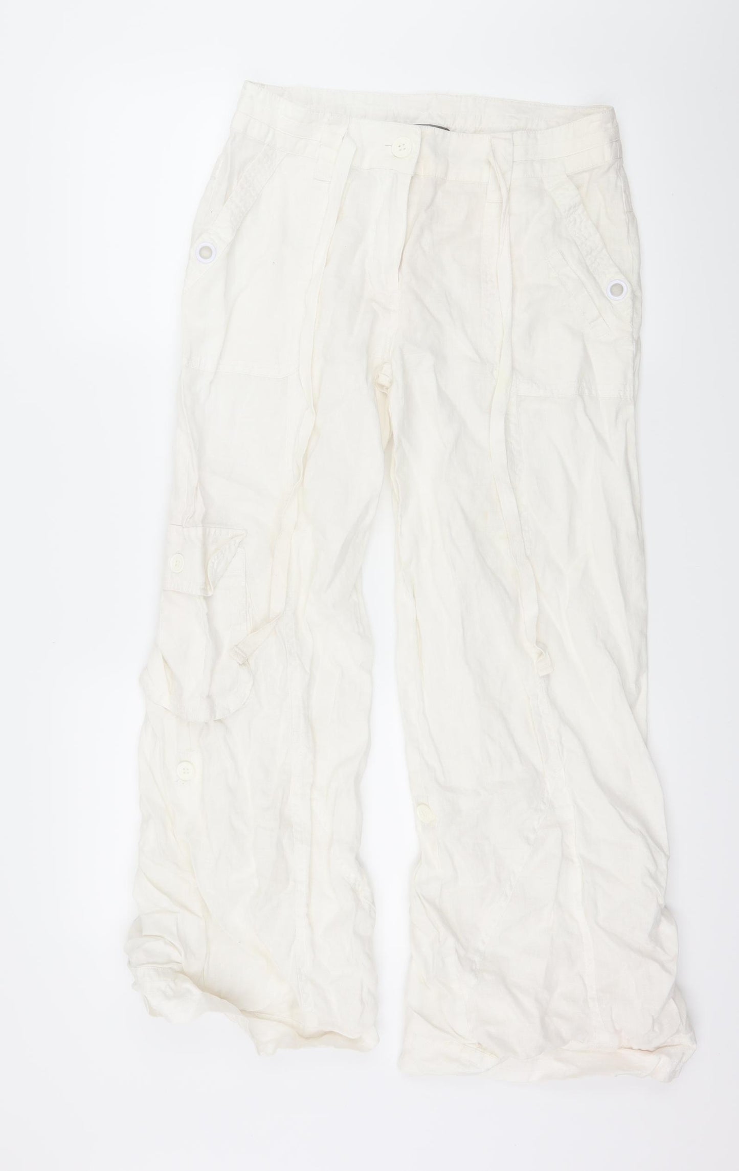 South Womens White   Trousers  Size 10 L27 in