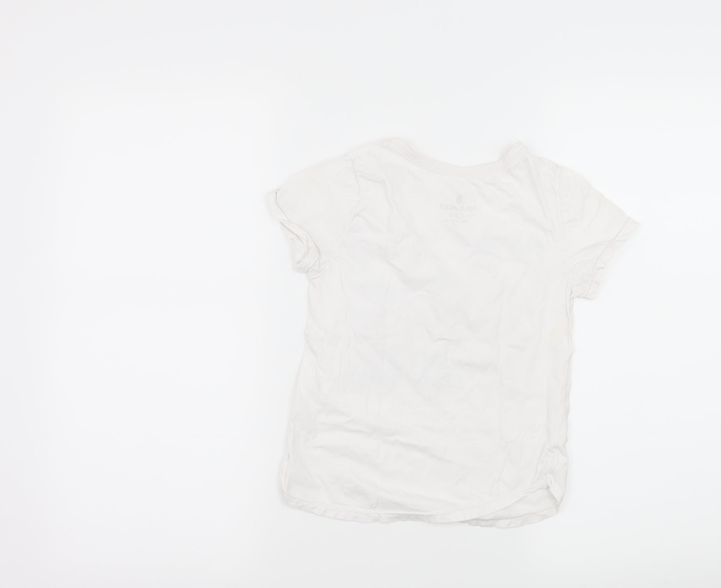 Polo Wear Girls White  Jersey Basic T-Shirt Size 8 Years  - Polo Wear Tees