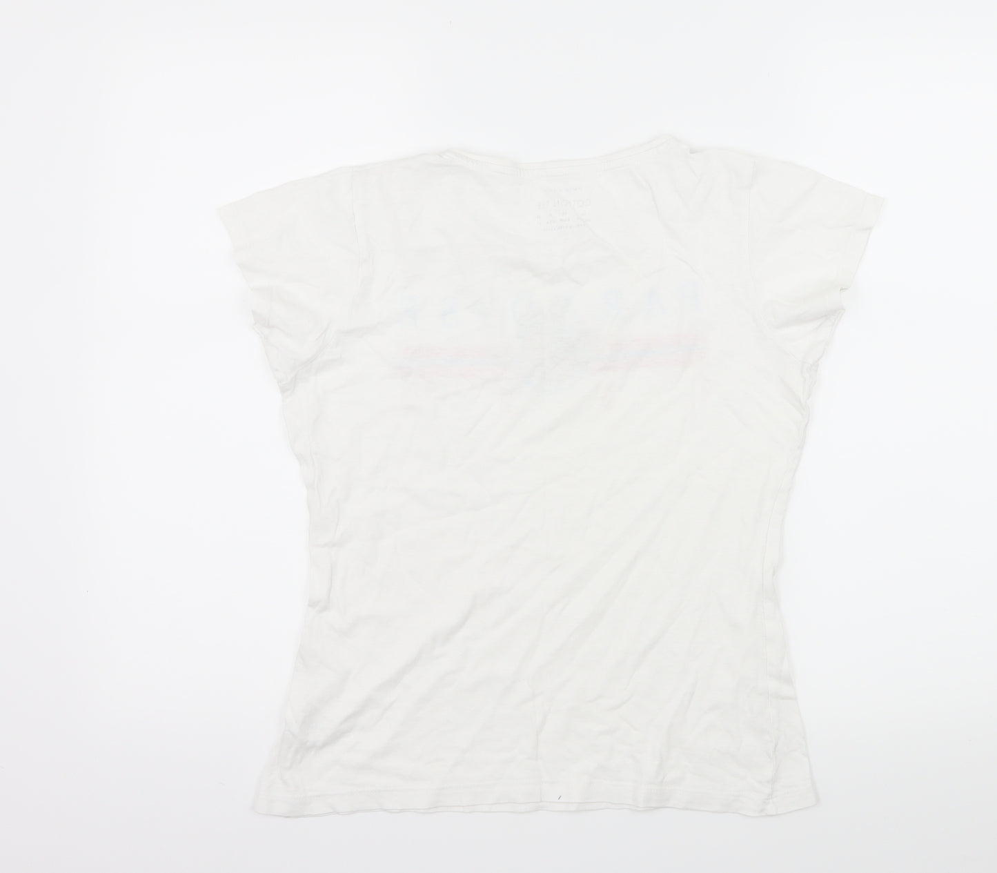 Primark Womens White  Jersey Basic T-Shirt Size 10  - Paradise