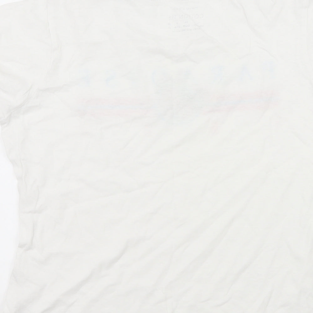 Primark Womens White  Jersey Basic T-Shirt Size 10  - Paradise