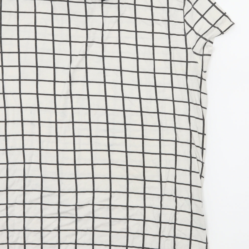 Atmosphere Womens White Check Jersey Basic T-Shirt Size 10