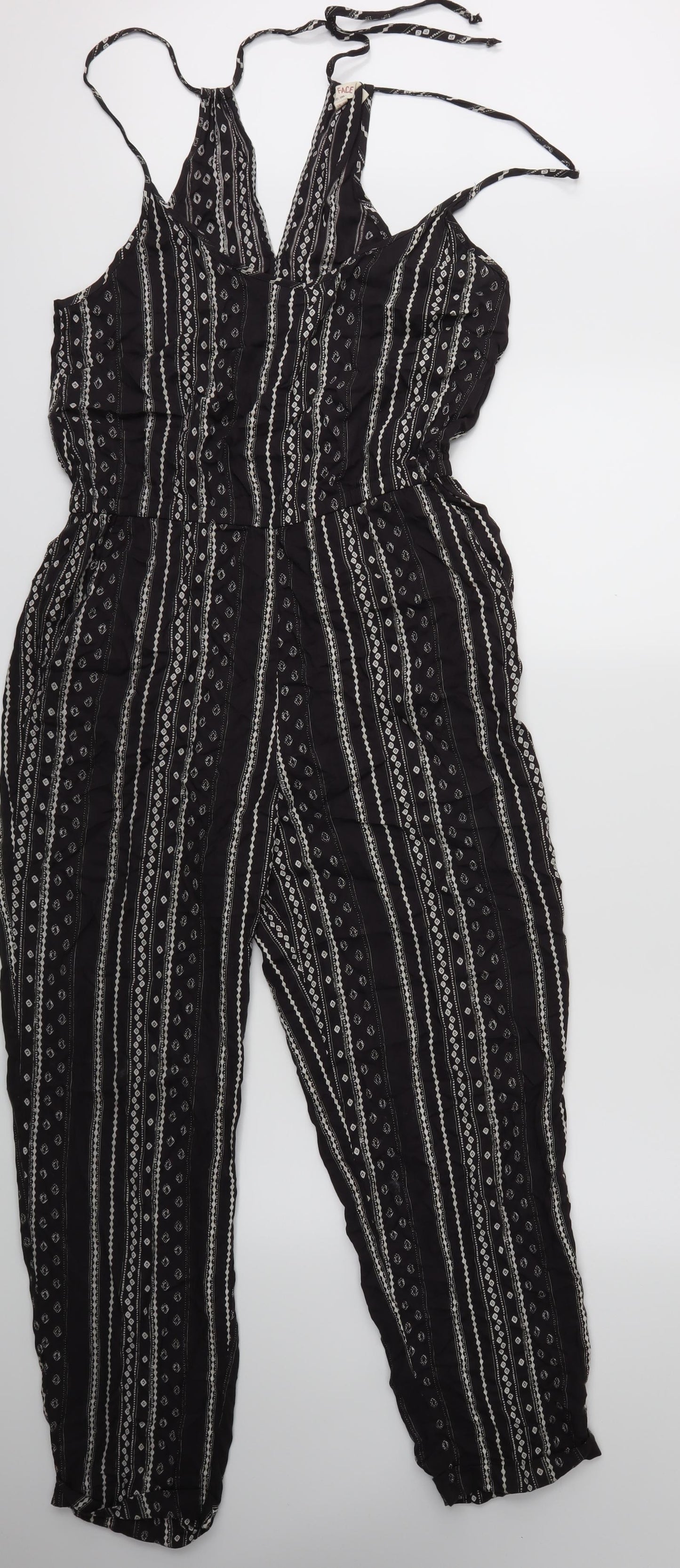 Fat Face Womens Black Geometric  Jumpsuit One-Piece Size 10