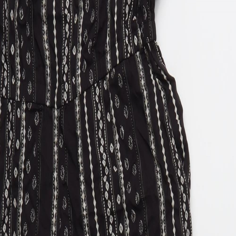 Fat Face Womens Black Geometric  Jumpsuit One-Piece Size 10