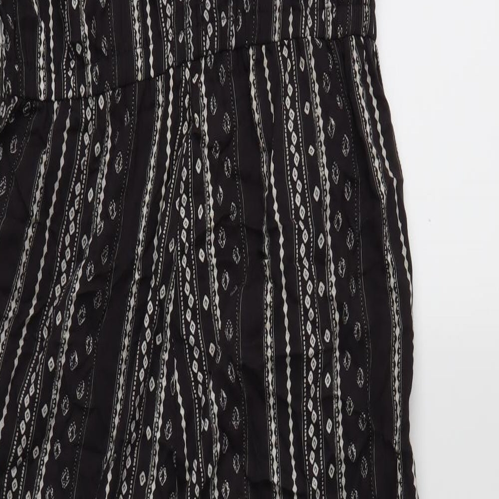 Fat Face Womens Black Geometric  Jumpsuit One-Piece Size 10