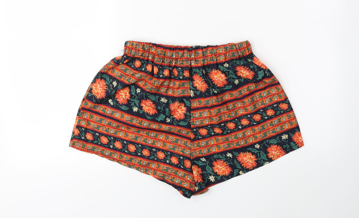 Preworn Womens Orange Striped Bermuda Shorts Size M