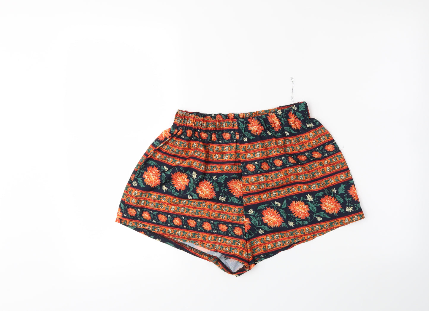 Preworn Womens Orange Striped  Bermuda Shorts Size M