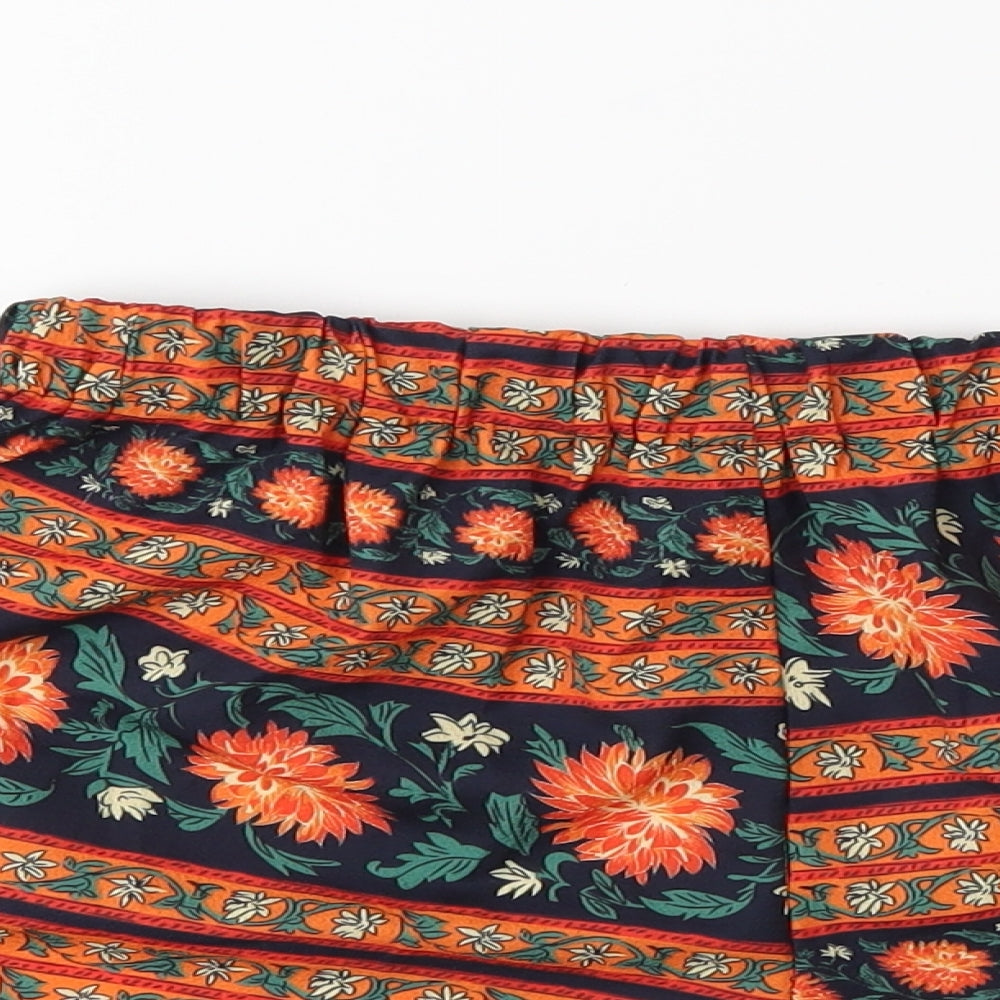 Preworn Womens Orange Striped  Bermuda Shorts Size M
