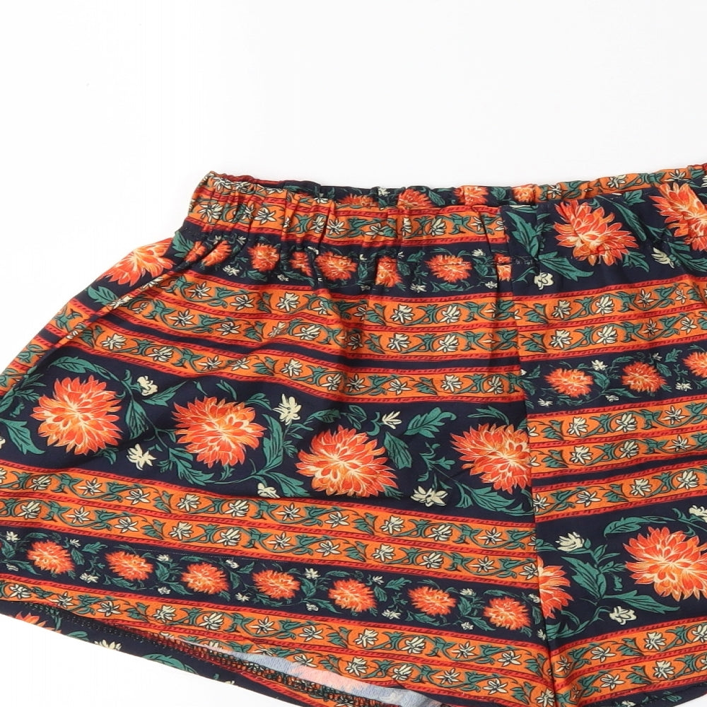 Preworn Womens Orange Striped  Bermuda Shorts Size M