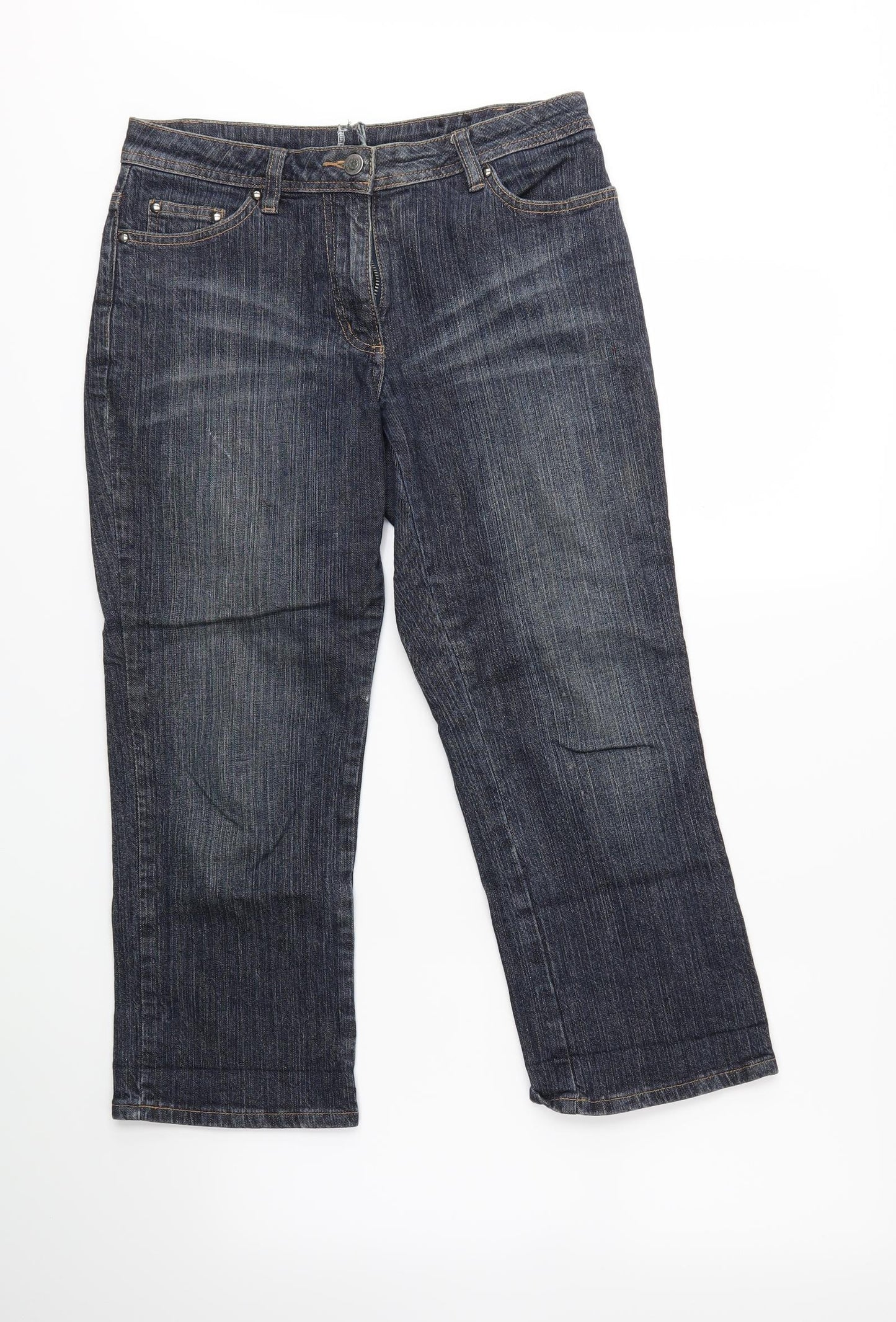 Principles Womens Blue  Denim Cropped Jeans Size 12 L23 in