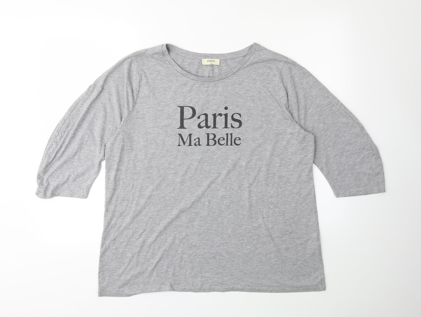 Papaya Womens Grey   Basic T-Shirt Size 18