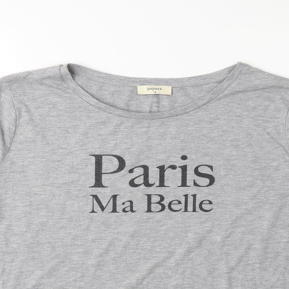 Papaya Womens Grey   Basic T-Shirt Size 18