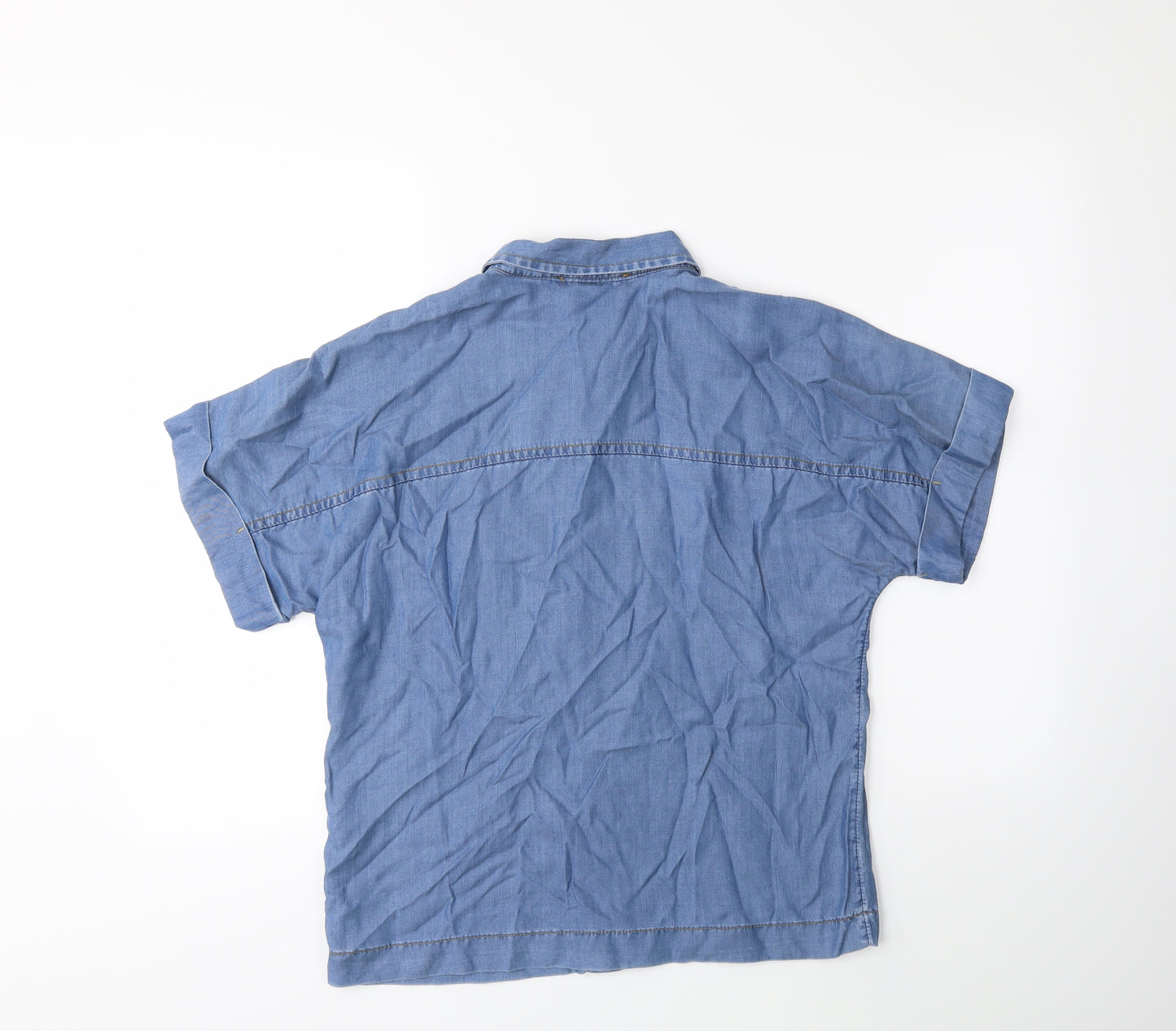 Marks and Spencer Womens Blue   Basic Button-Up Size 8