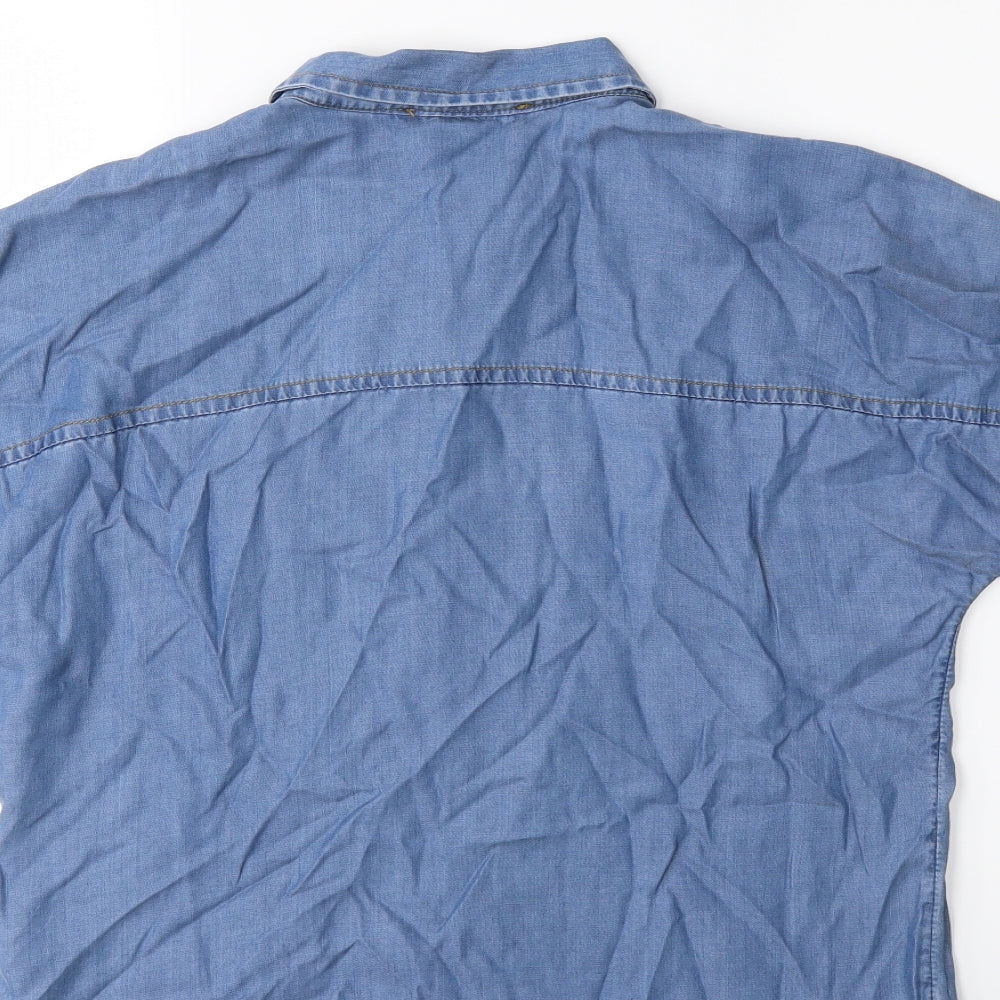 Marks and Spencer Womens Blue   Basic Button-Up Size 8