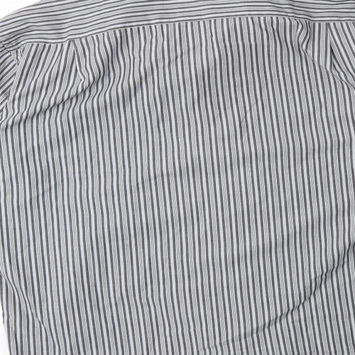Woolworths Mens Grey Striped   Dress Shirt Size 16