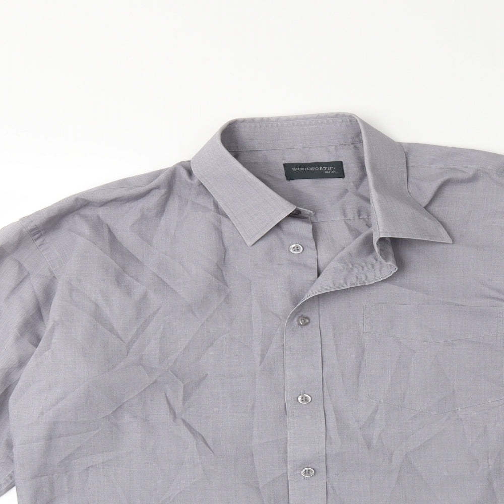 Woolworths Mens Grey    Dress Shirt Size 16