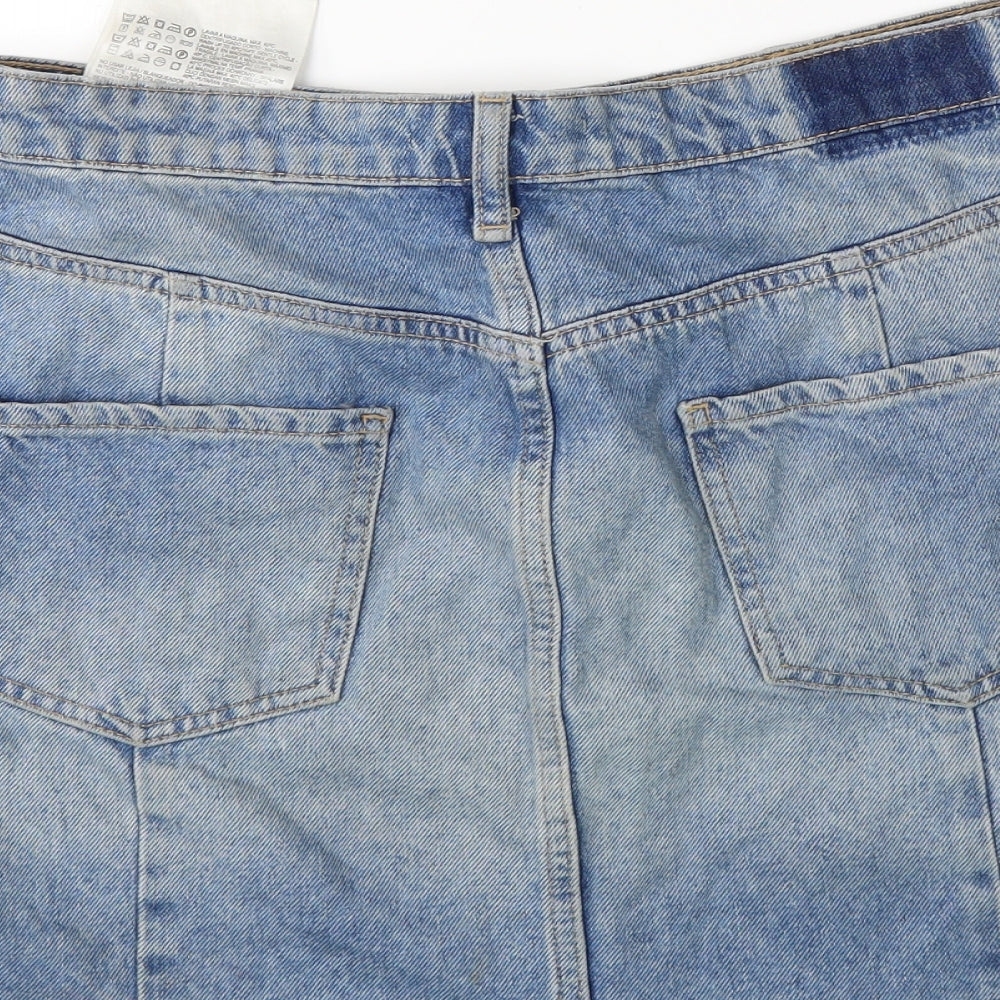 Bershka Womens Blue  Denim Mini Skirt Size 12