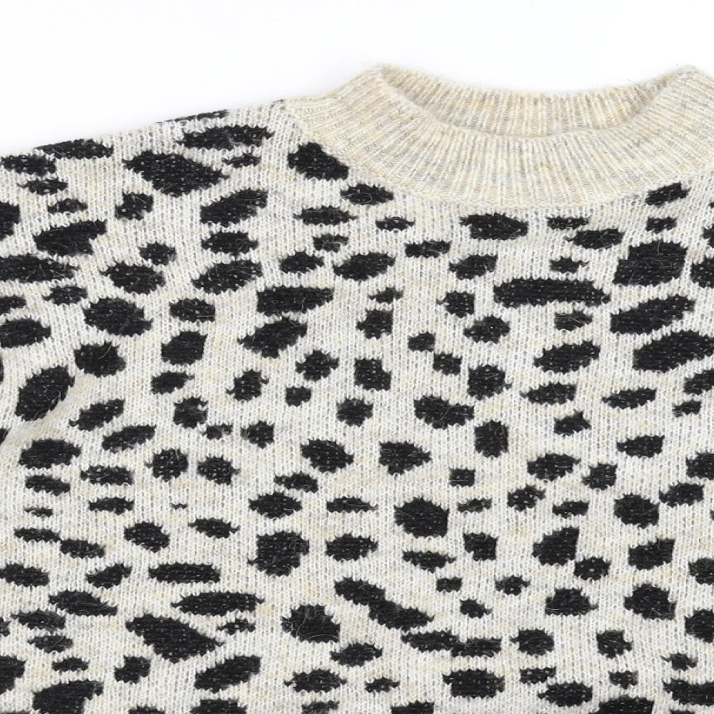 Dorothy Perkins Womens Beige Animal Print  Pullover Jumper Size 10