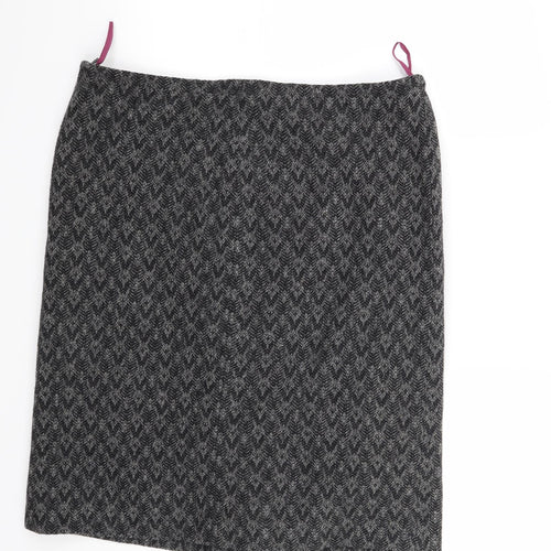 Preworn Womens Grey Geometric  A-Line Skirt