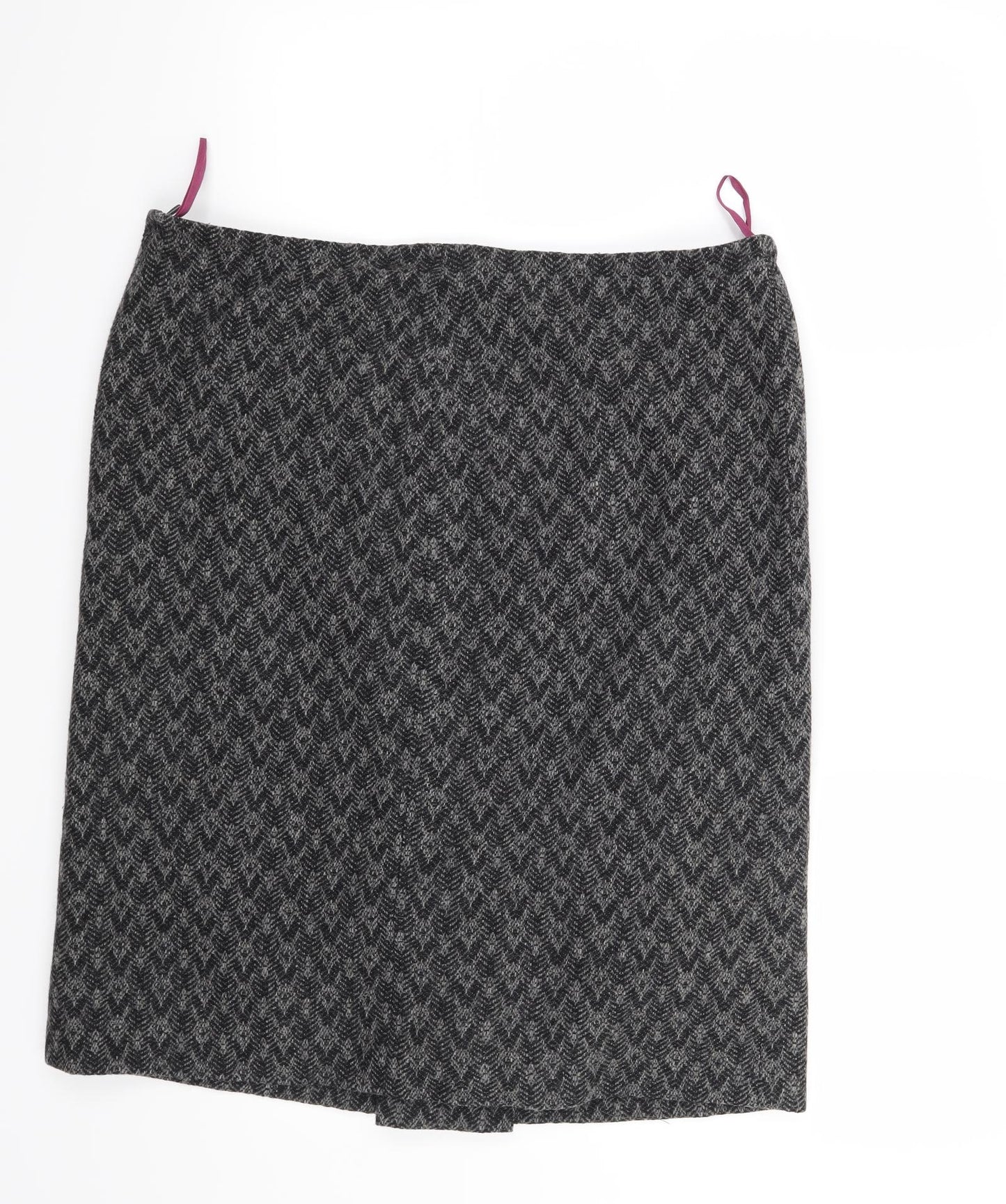 Preworn Womens Grey Geometric  A-Line Skirt