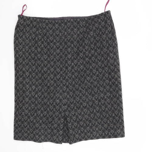Preworn Womens Grey Geometric  A-Line Skirt