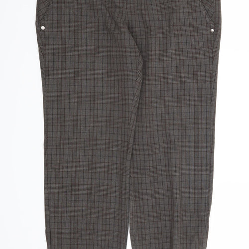 NEXT Womens Brown Check  Trousers  Size 10 L25 in