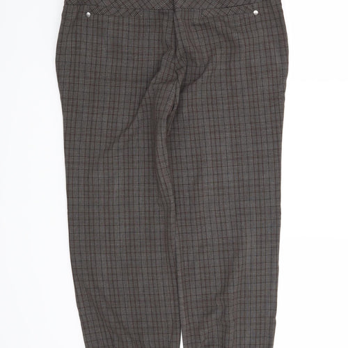 NEXT Womens Brown Check  Trousers  Size 10 L25 in