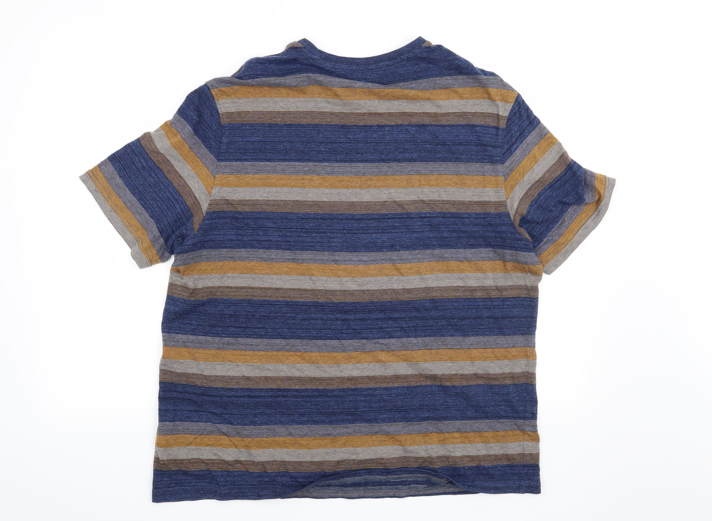 Marks and Spencer Mens Blue Striped   Button-Up Size L