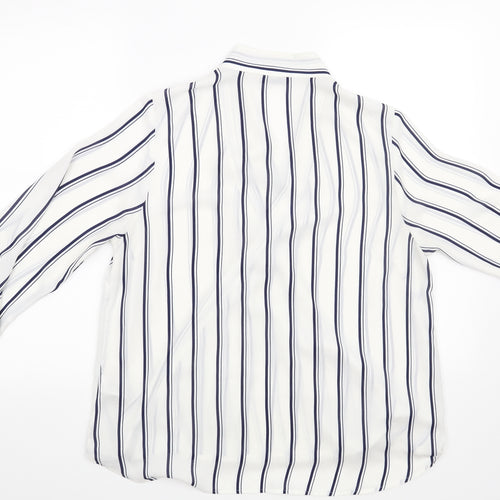 Marks and Spencer Womens White Striped  Basic Blouse Size 14
