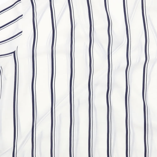 Marks and Spencer Womens White Striped  Basic Blouse Size 14
