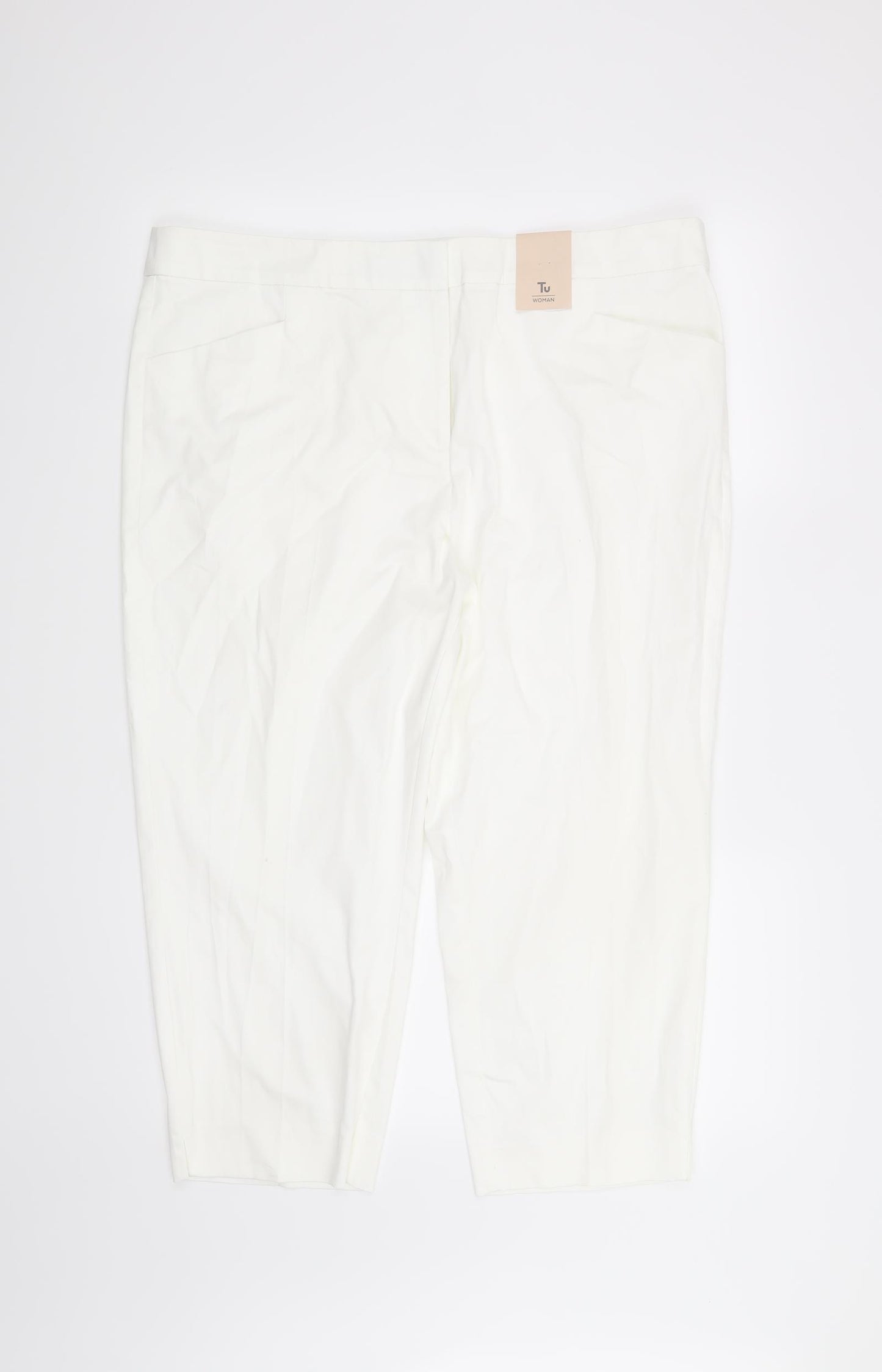 TU Womens White   Chino Trousers Size 18 L22 in