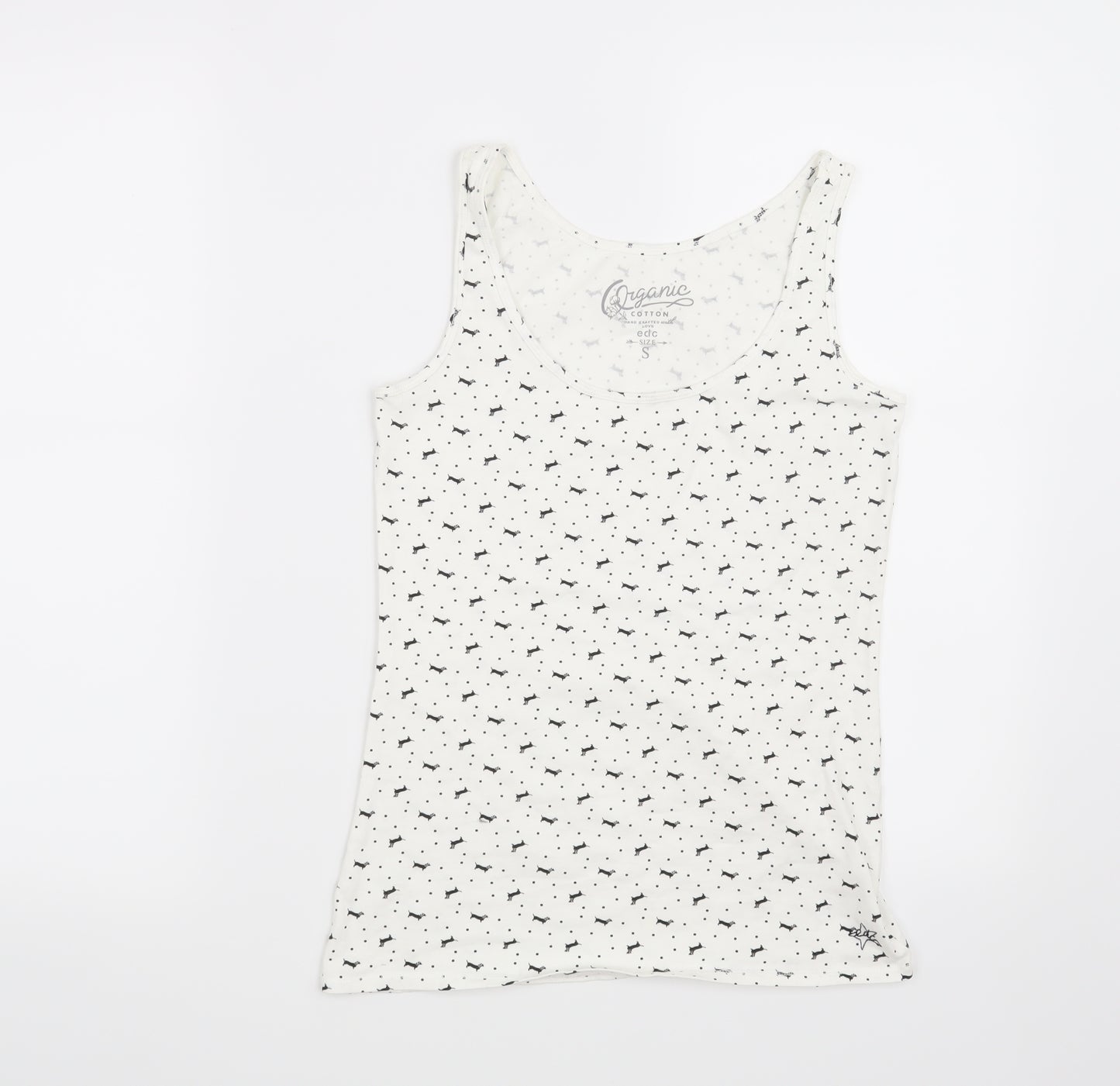 EDC Womens White   Basic T-Shirt Size S  - Dog