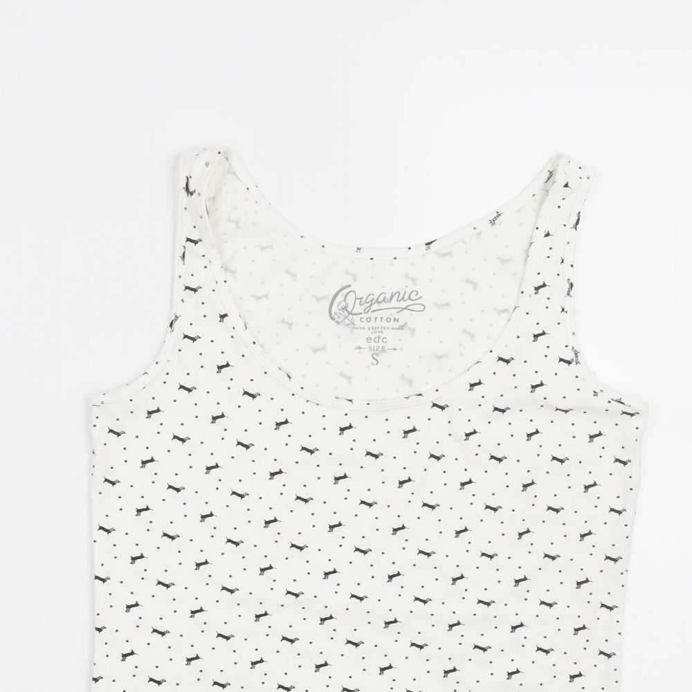 EDC Womens White   Basic T-Shirt Size S  - Dog