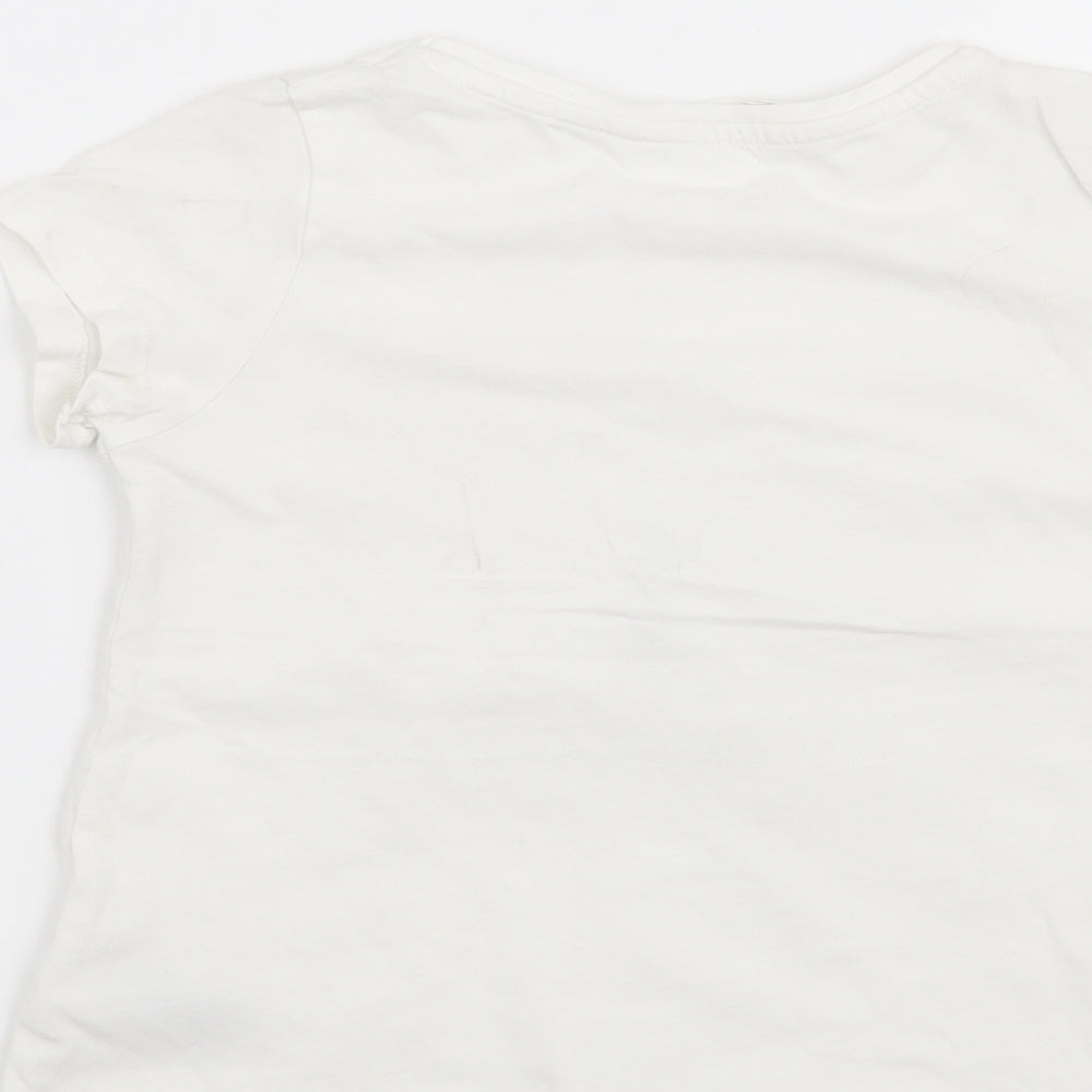 H&M Girls White   Basic T-Shirt Size 7-8 Years  - Butterfly