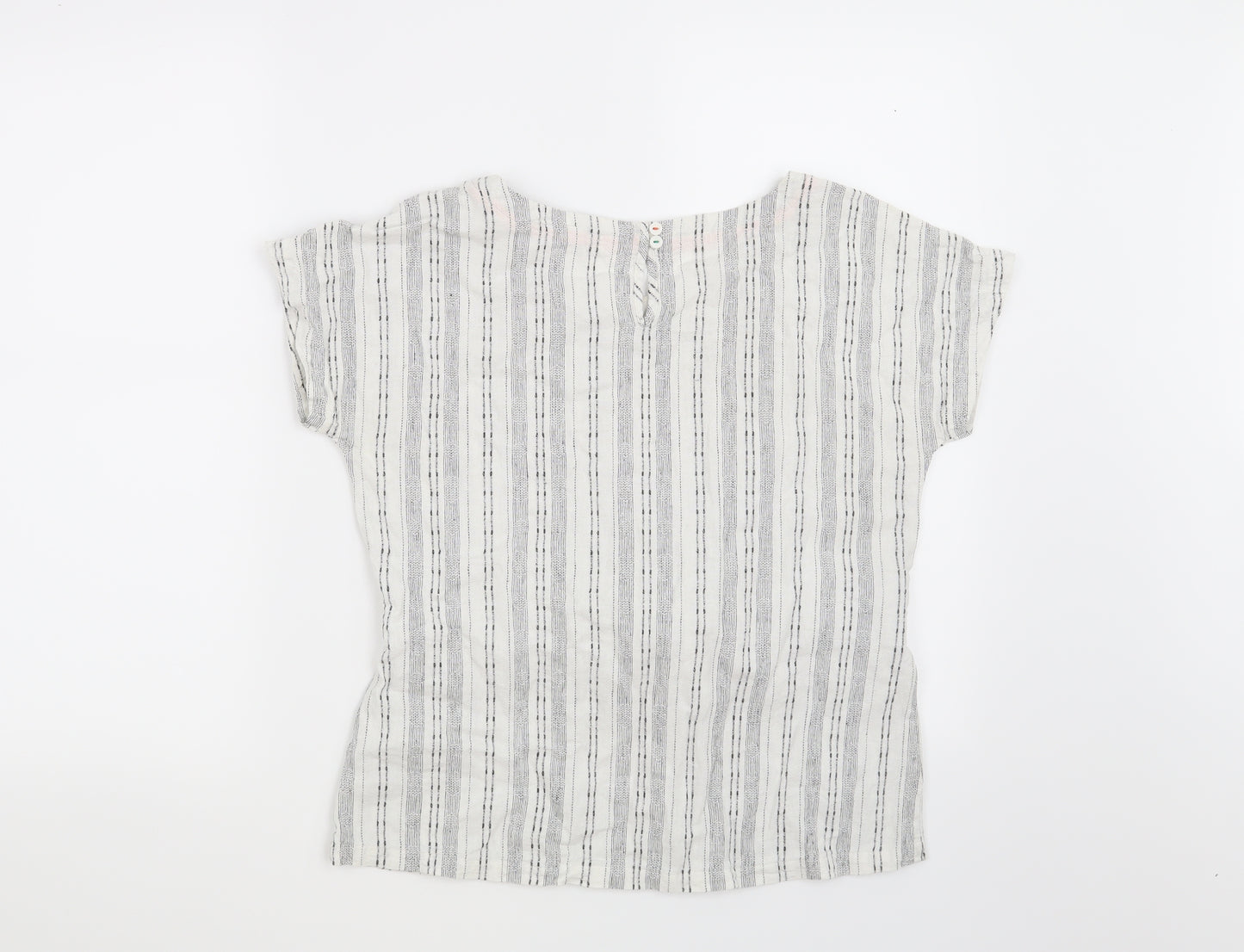 White Stuff Womens White Striped  Basic Blouse Size 8