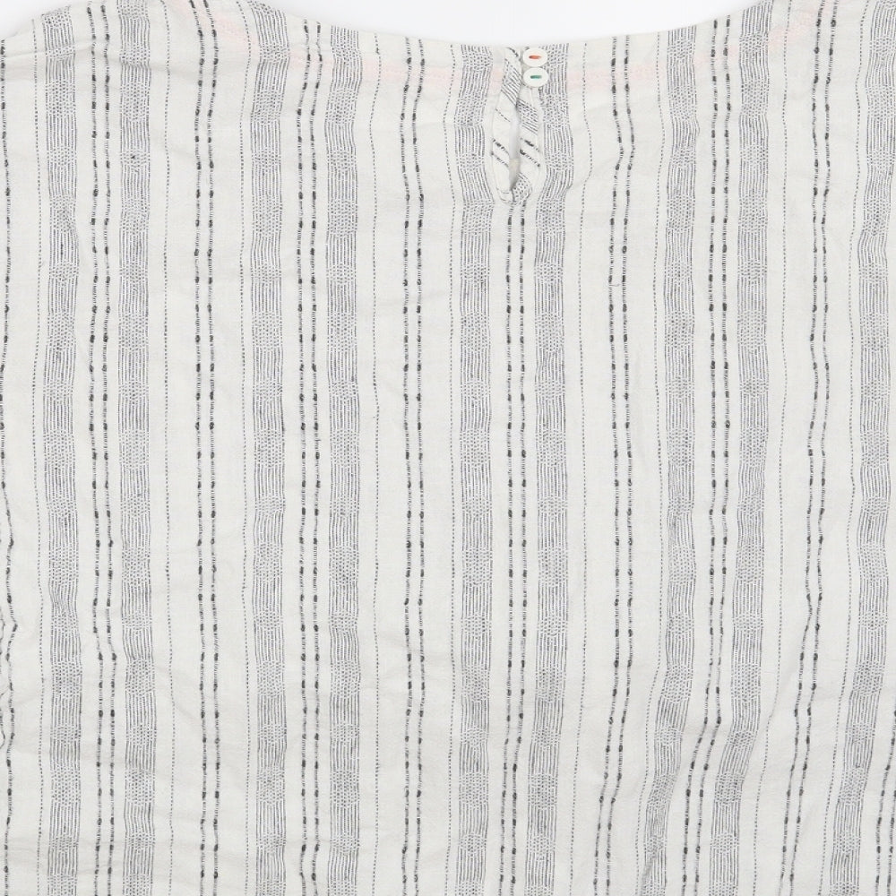 White Stuff Womens White Striped  Basic Blouse Size 8