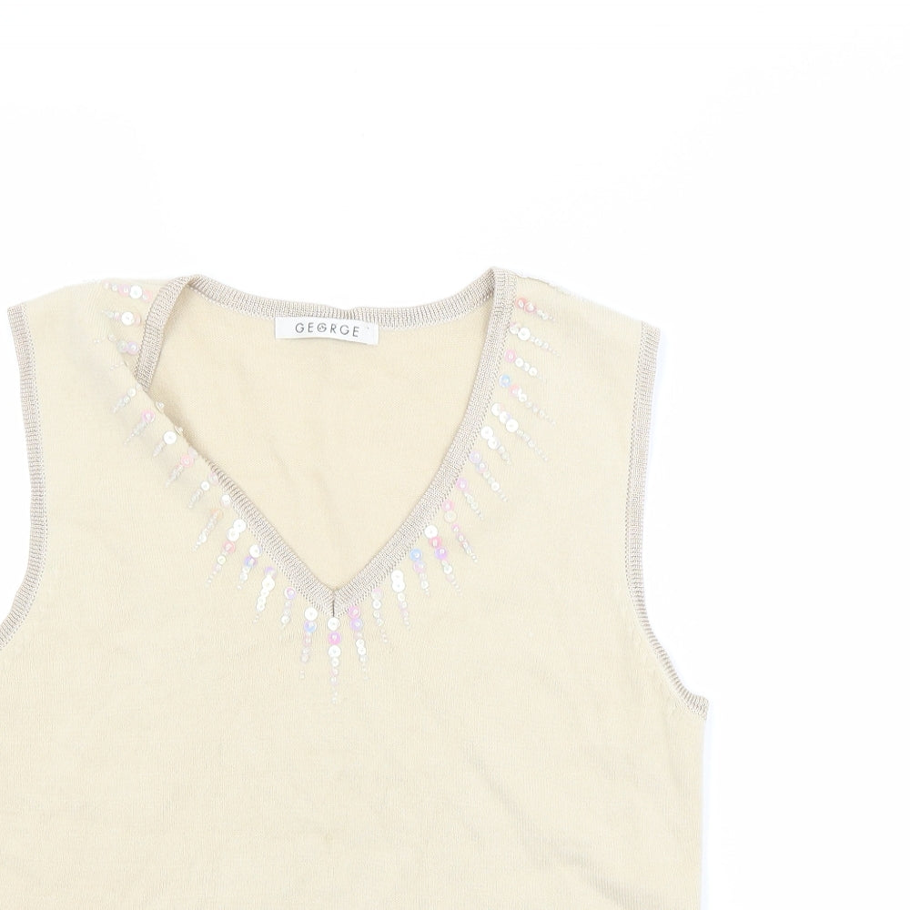 George Womens Beige   Vest Jumper Size 12