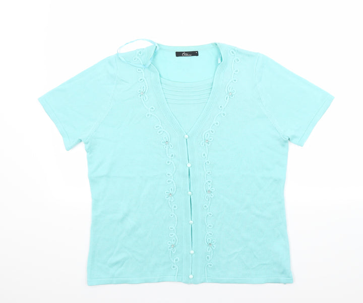 BM Womens Green Basic Blouse Size M
