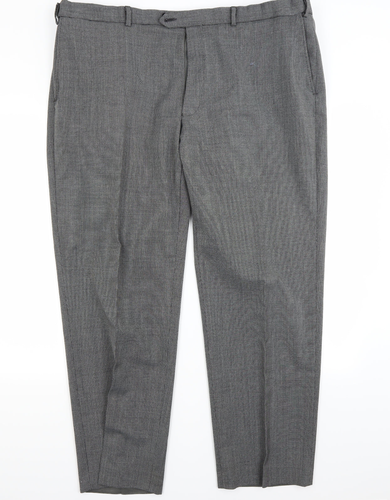 Marks and Spencer Mens Grey Check  Trousers  Size 44 L31 in