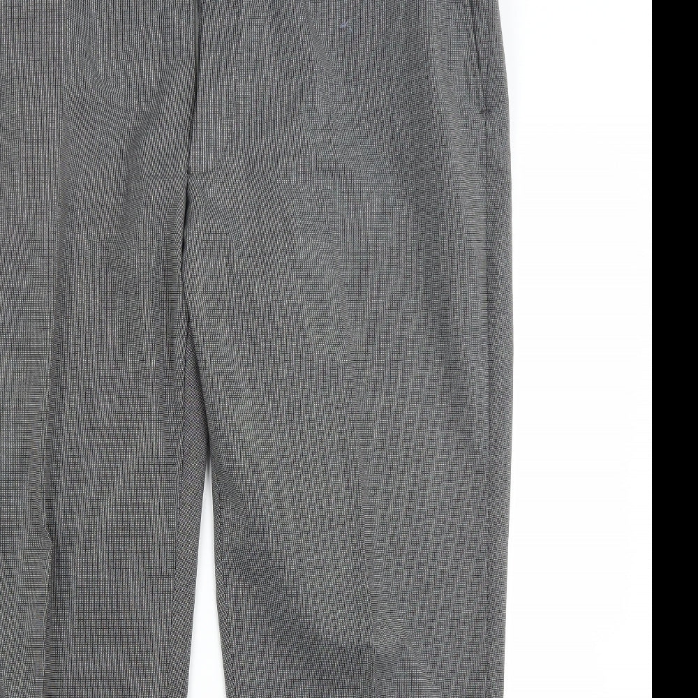 Marks and Spencer Mens Grey Check  Trousers  Size 44 L31 in