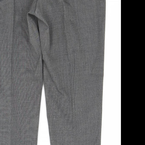 Marks and Spencer Mens Grey Check  Trousers  Size 44 L31 in